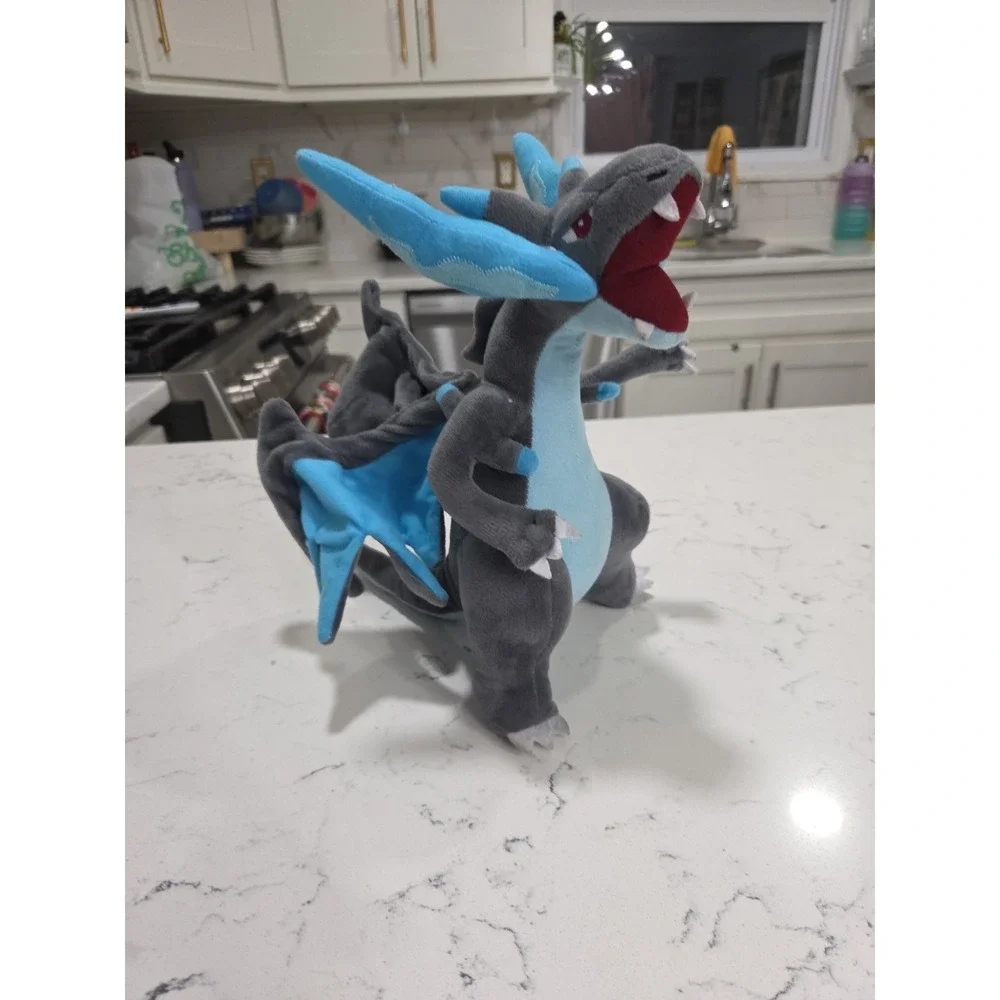 Official Pokemon Center Japan Mega Charizard X Sitting Posable Plush